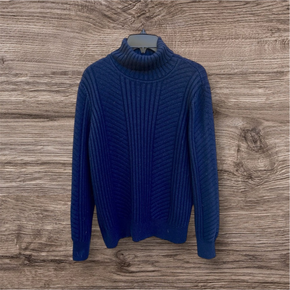 Mount Hekla Navy Wool Blend Iceland Turtleneck Sweater XS